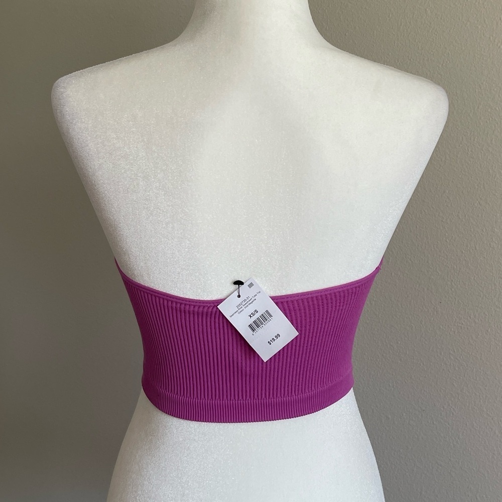 Cotton On Women's Strapless Ribbed Tube Top - Pink Size XS - Picture 2 of 3